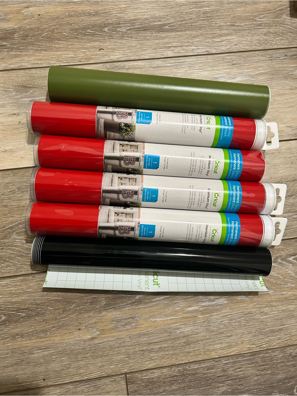 Cricut Adhesive Vinyl Rolls in Red, Olive Green & Black - Craft Pack
